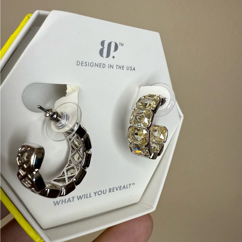BP Silver and Gold Crystal Embellished Earrings